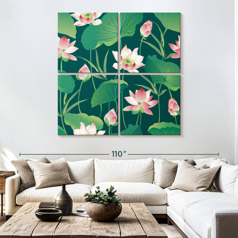 Harnek Lotus Leaves, 74" H x 74" W