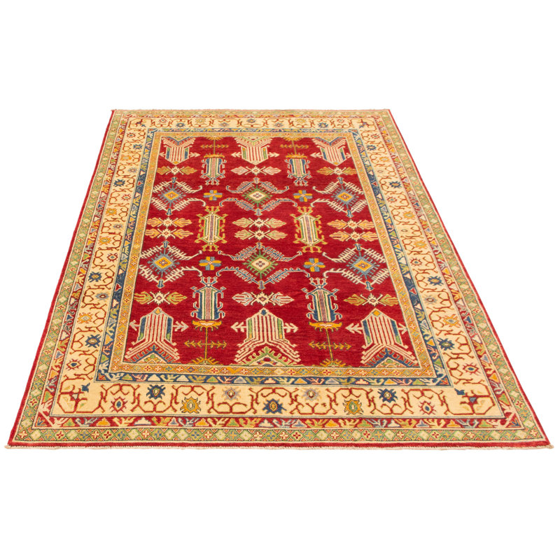 Tapis rouge foncé Maleaha Gazni 6 pi 3 po x 9 pi 9 po