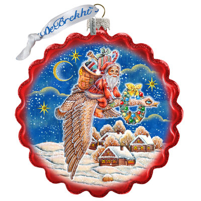 Holiday Splendor 4'' Handmade Glass Hanging Figurine Ornament