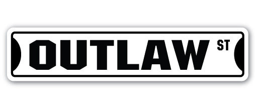Plaque de rue Outlaw en plastique robuste 4 po x 18 po