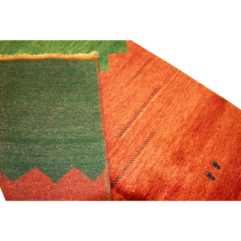 Hand Knotted Wool Area Rug in Multi