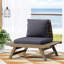Chaise en bois avec revêtement et surface de siège élargie - gris foncé-197308407