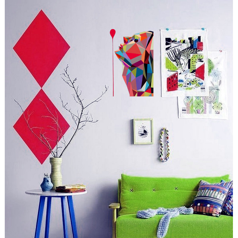 Adhésif décoratif polygonal stylish, H 26 po x l 22 po