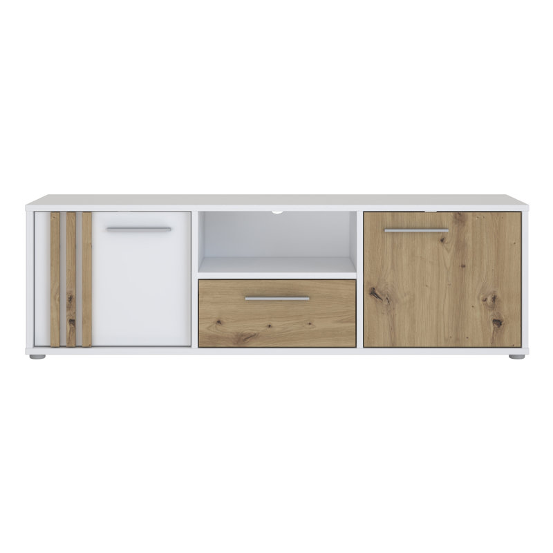Shamika Unfinished TV Stand for TVs up to 88", 141.48cm, White/Beige