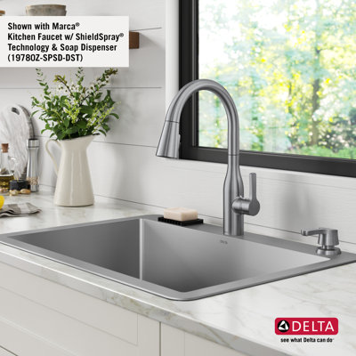 Évier de cuisine à cuve simple encastrable en acier inoxydable avec accessoires Delta Marca ™