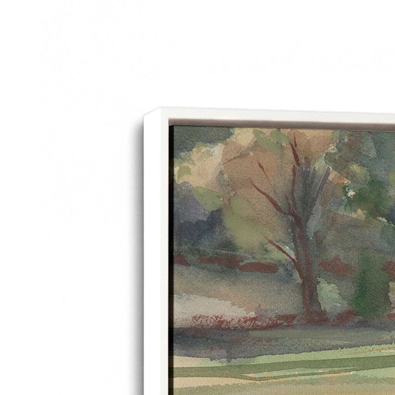 «Grazing Cows» par Stephen Calcasola, reproduction d'art sur toile, «Floater», reproduction encadrée sans passe-par, Blanc