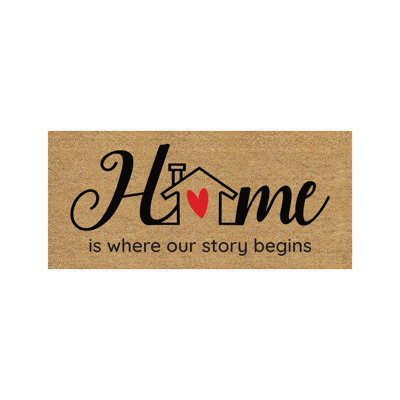Home is where our story begins Flocked Coir Sassafras Switch Mat