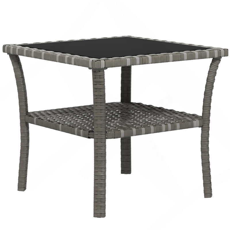 Table d'appoint en rotin, Gris