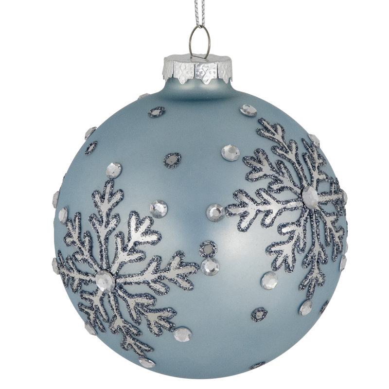 4'' Glass Presents Ball Ornament