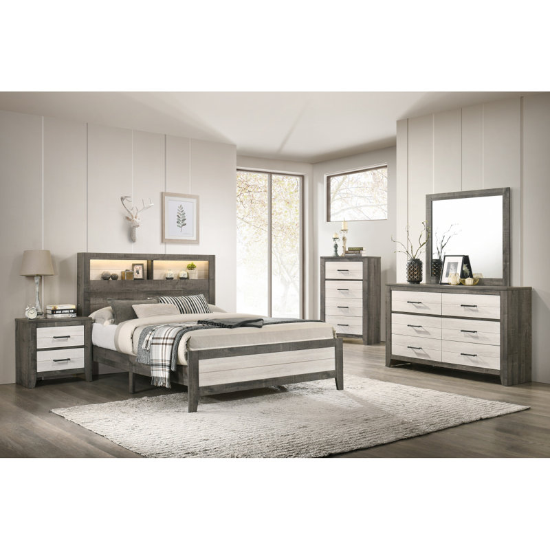 Platform Storage Bed With Built-In Lighting, King