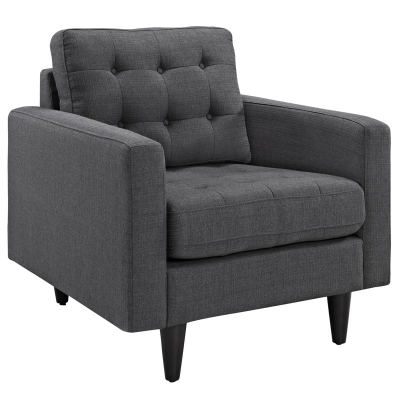 Fauteuil rembourré, Velours performance gris