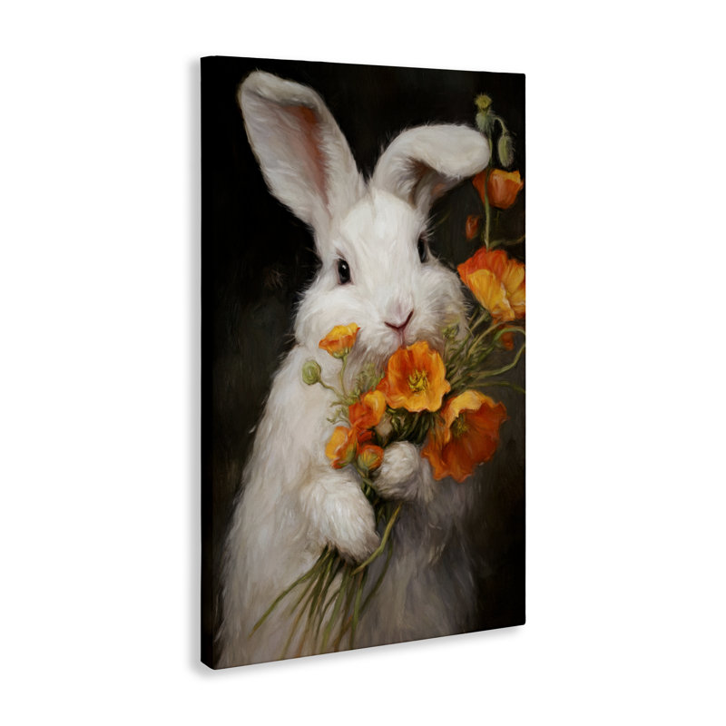 Toile Floppy Loves Her Poppies, design par Tina LeCour, H 30 po x l 20 po