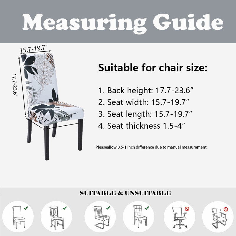 Housse extensible pour chaise de salle à manger, housse de chaise Parsons lavable, ensemble de 6, Gris
