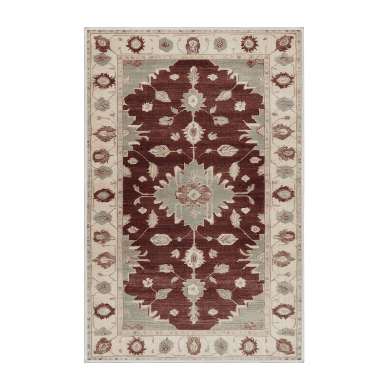 Tapis beige surteint lavable à la machine, Rectangulaire 2 pi x 3 pi
