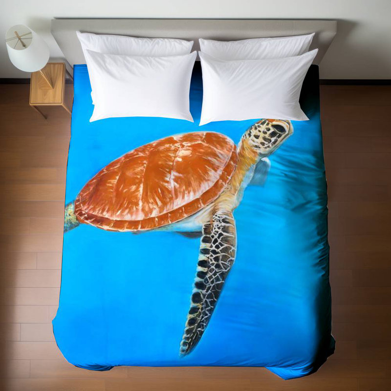Housse de couette Green Aquatic Turtle - Blue Animals Home Decor