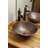 15" Round Wired Rim Vessel Hammered Copper Sink