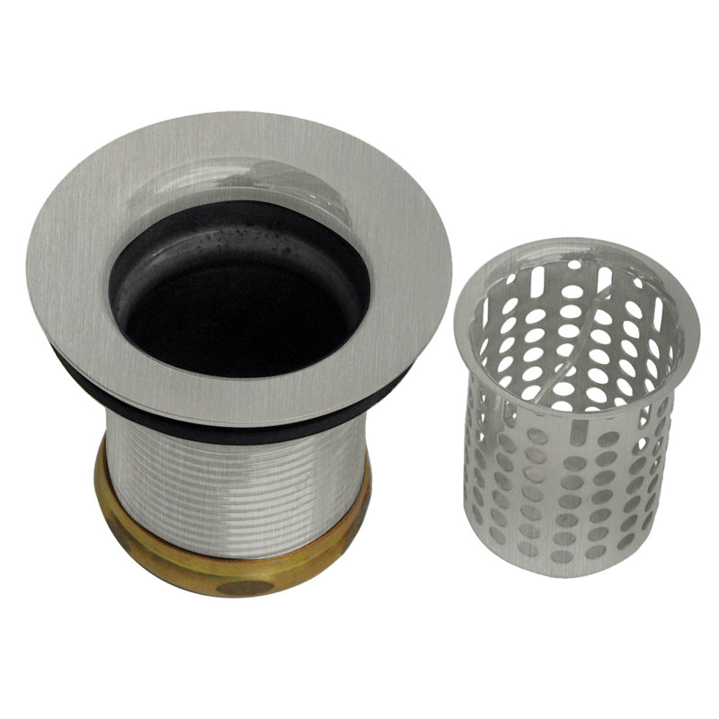 Junior Bar and Laundry Sink Drain Assembly with Removable Strainer Basket, Satin Nickel