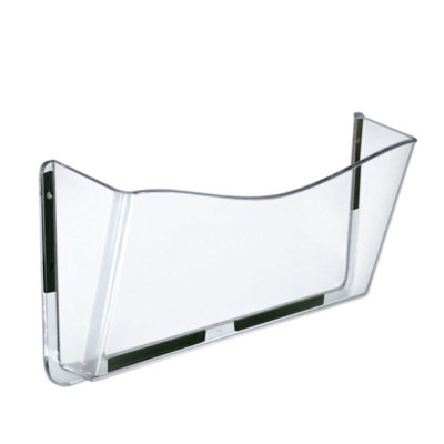 Clear Plastic Wall Mount File Holder with Magnets, 4-Pack
