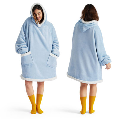 Bedsure Blanket Hoodie - Sherpa Wearable Blankets For Women & Kids As Gifts For Women Men, Christmas Gifts Sweatshirt Blanket