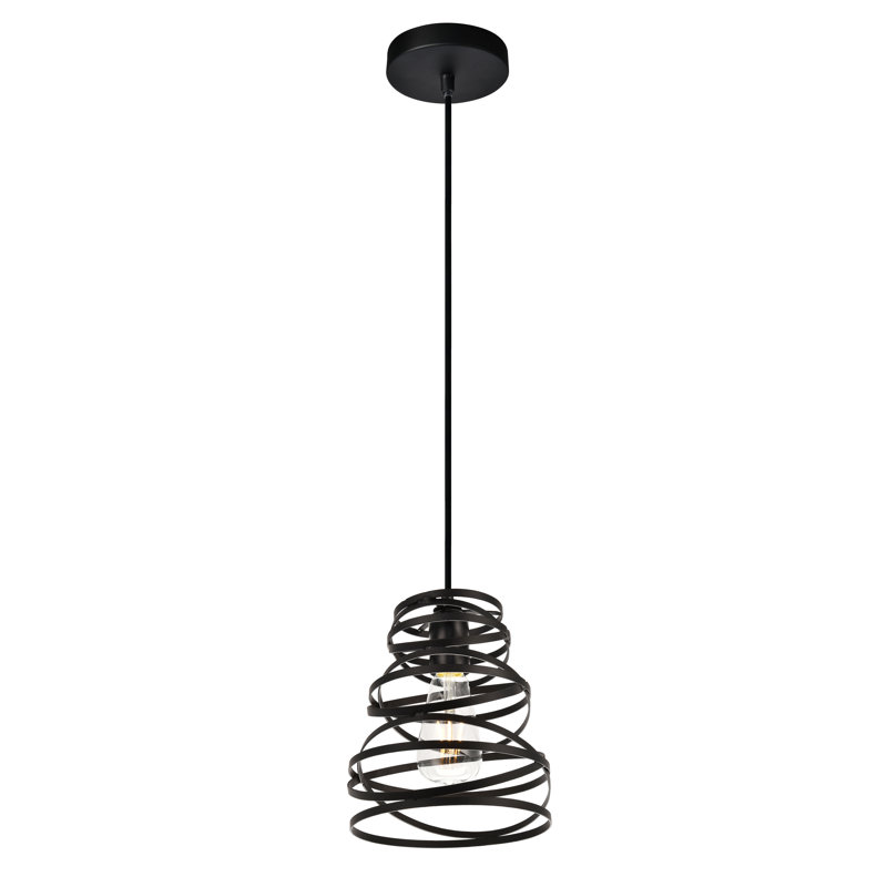 Luminaire suspendu cônique unique 1 lumière Reinke, H 9,2 po x l 7,5 po x P 7,5 po