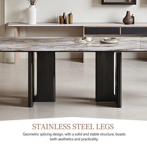 Brayden Studio 78.75'' Modern Rectangular Dining Table, Kitchen Table ...