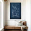 Chaise de barbier, brevet bleu sur toile-810924665
