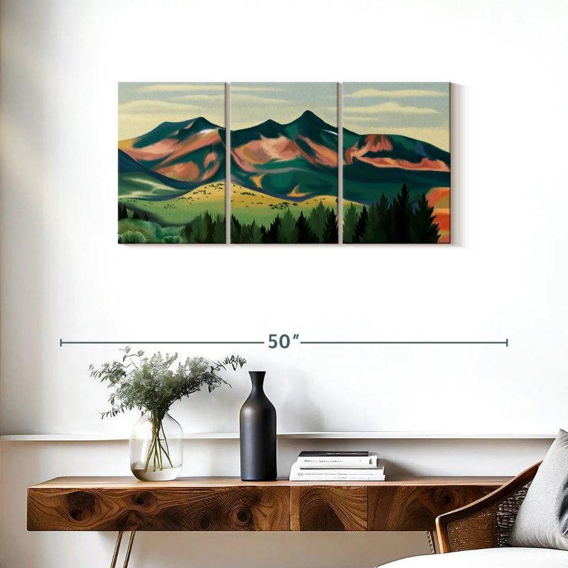 " Mountain " 3 Piece Art Set, 18" H x 38" W x 1.25" D