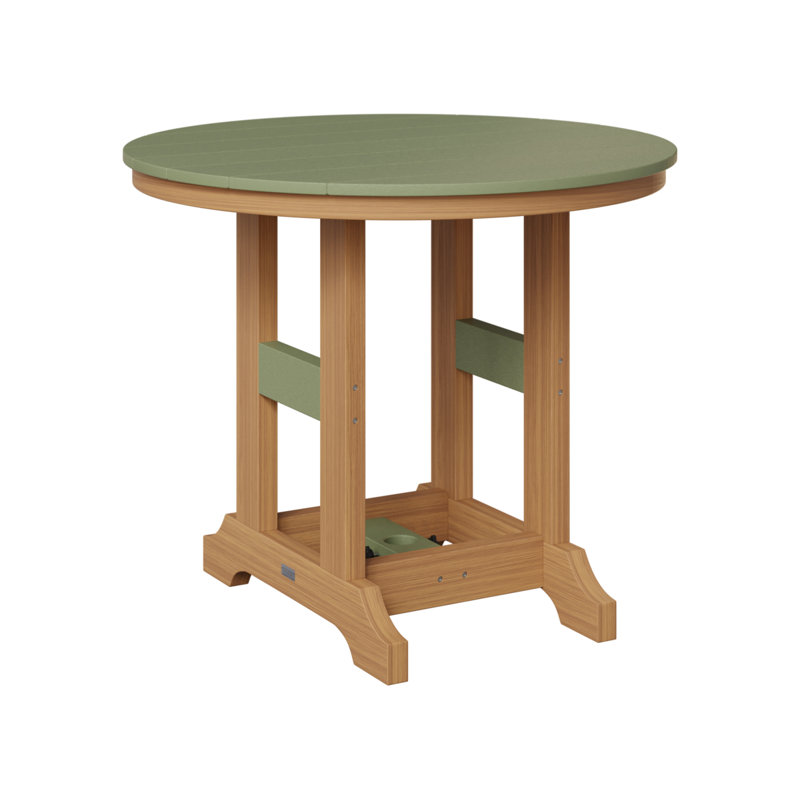 Garden Classic Outdoor Round Dining Table, Natural Teak, Sage