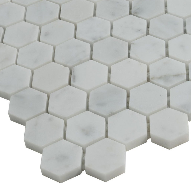 Heritage 1 in. x 1 in. Honeycomb Honed Marble Tile
