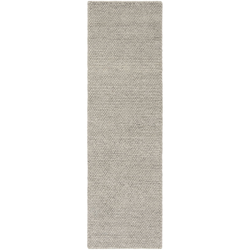 Tapis argenté fait à la main Elle, Tapis de couloir 2 pi 3 po x 6 pi