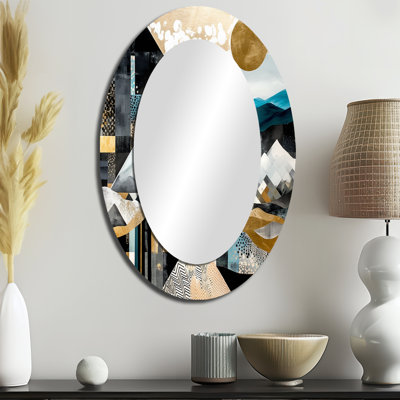 Miroir mural bleu sarcelle et géométrique Harmony