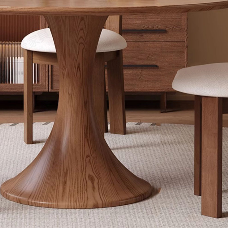 Ash Solid Wood Dining Table, 29.92"H x 47.24"L x 47.24"W