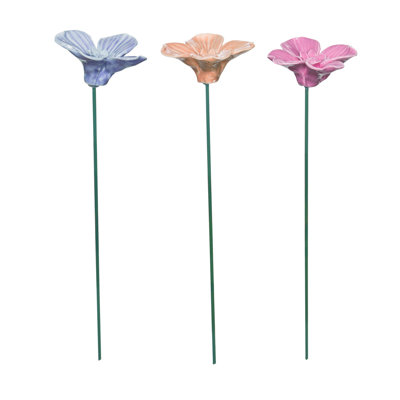  Ensemble de 3 décorations pour la maison en céramique coquelicot