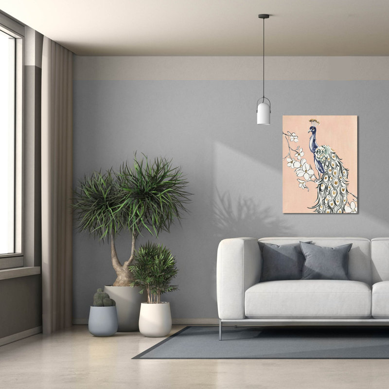 Toile épique Graffiti «Peacock In Gold 4» par Annie Warren, 26 po x 34 po, H 34 po x l 26 po