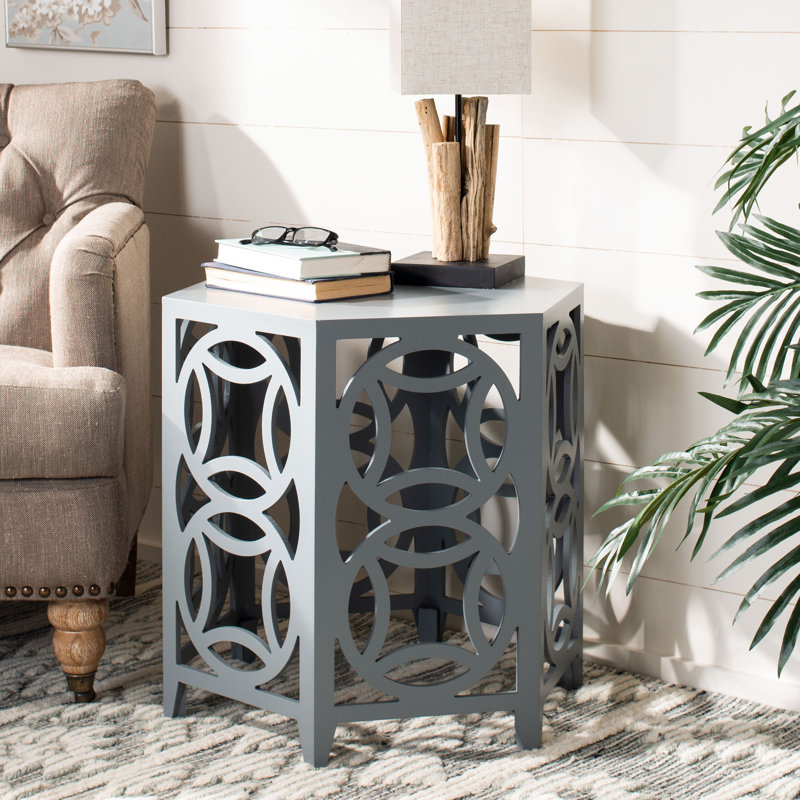 Table de bout Heidi Block, Bleu gris perle