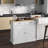 White Kitchen Island On Wheels With Foldable Leaf - 2 Drawers & Adjustable Shelves For Dining Mobile Drop Cozy Area