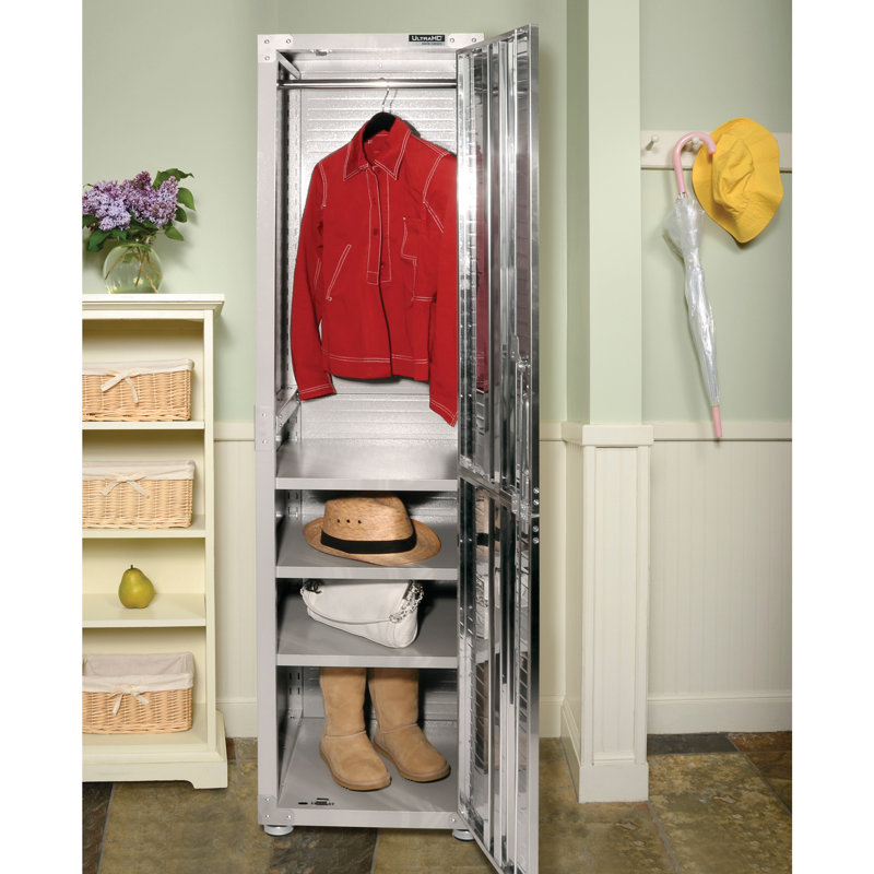 Gray Steel Lockable Office Locker with Adjustable Shelving