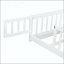 Lit simple au sol avec garde-corps et porte, structure en bois d'hévéa massif-650697664-650697665