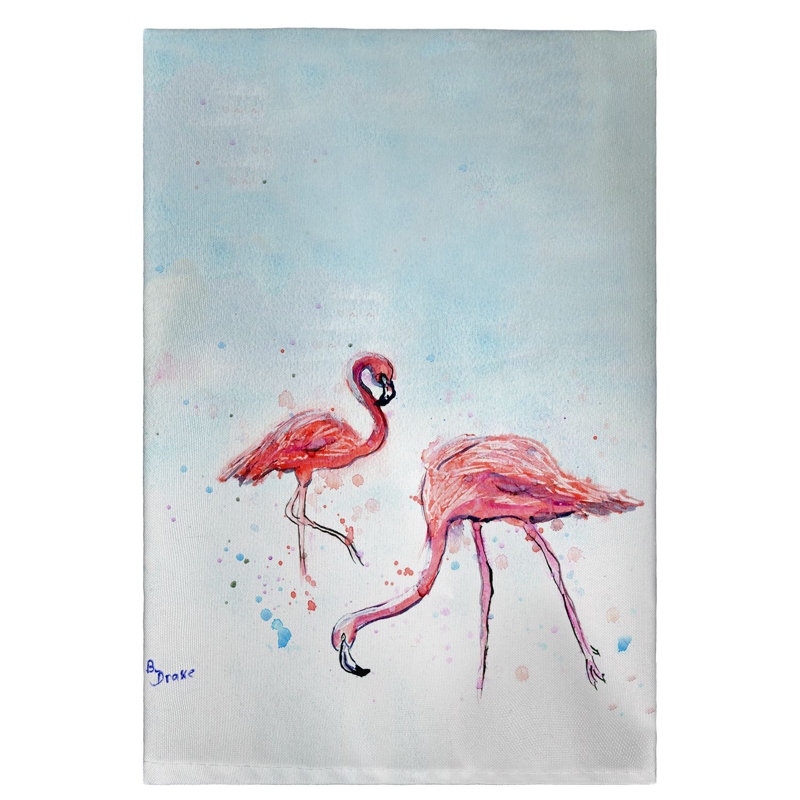 Serviette à main funky flamant roses Borchert