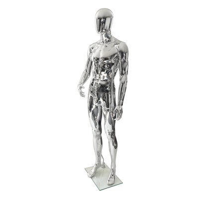 72 In Silvery Male Mannequin Dress Form Display - Manikin Torso Stand Realistic Full Body Mannequin For Retail Clothing Shops