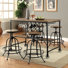 Serko Solid Wood 5-Piece Pub Dining Table Set