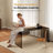 53.14 In. Black Transparent Tempered Glass Desk With Drawers