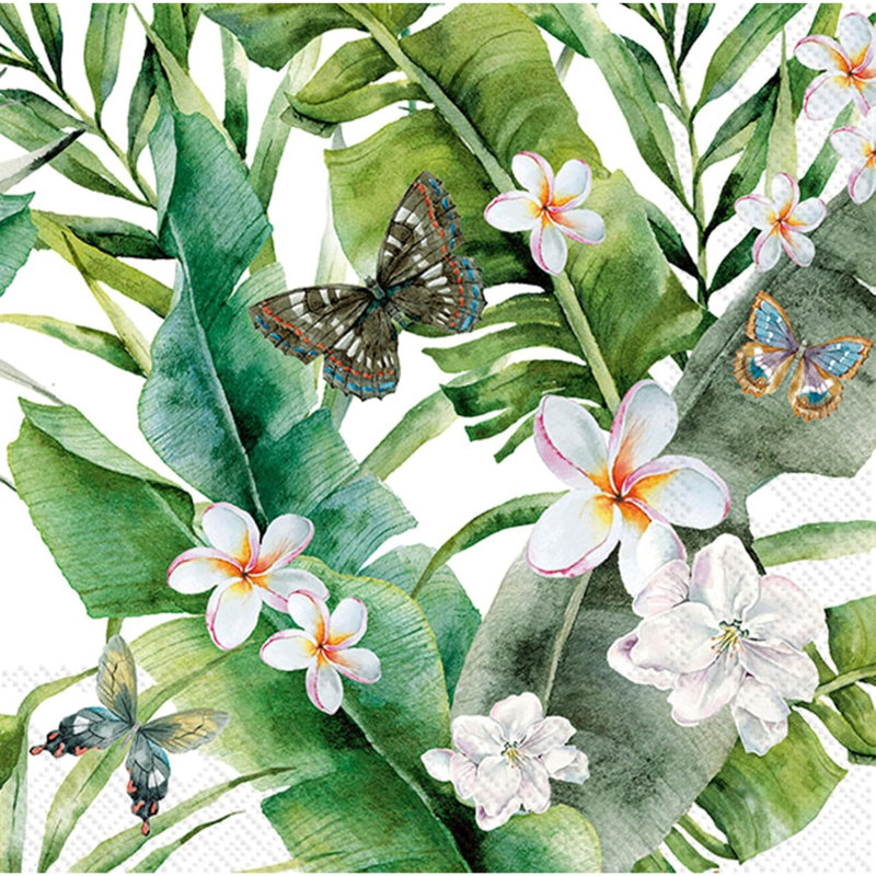 Bay Isle Home™ Paper Lunch Napkins, 6.5" x 6.5", Jungle Leaves (Pack of 20)