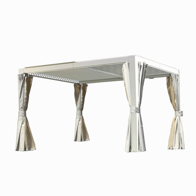 10X12 FT Outdoor Louvered Pergola With Adjustable Louvers