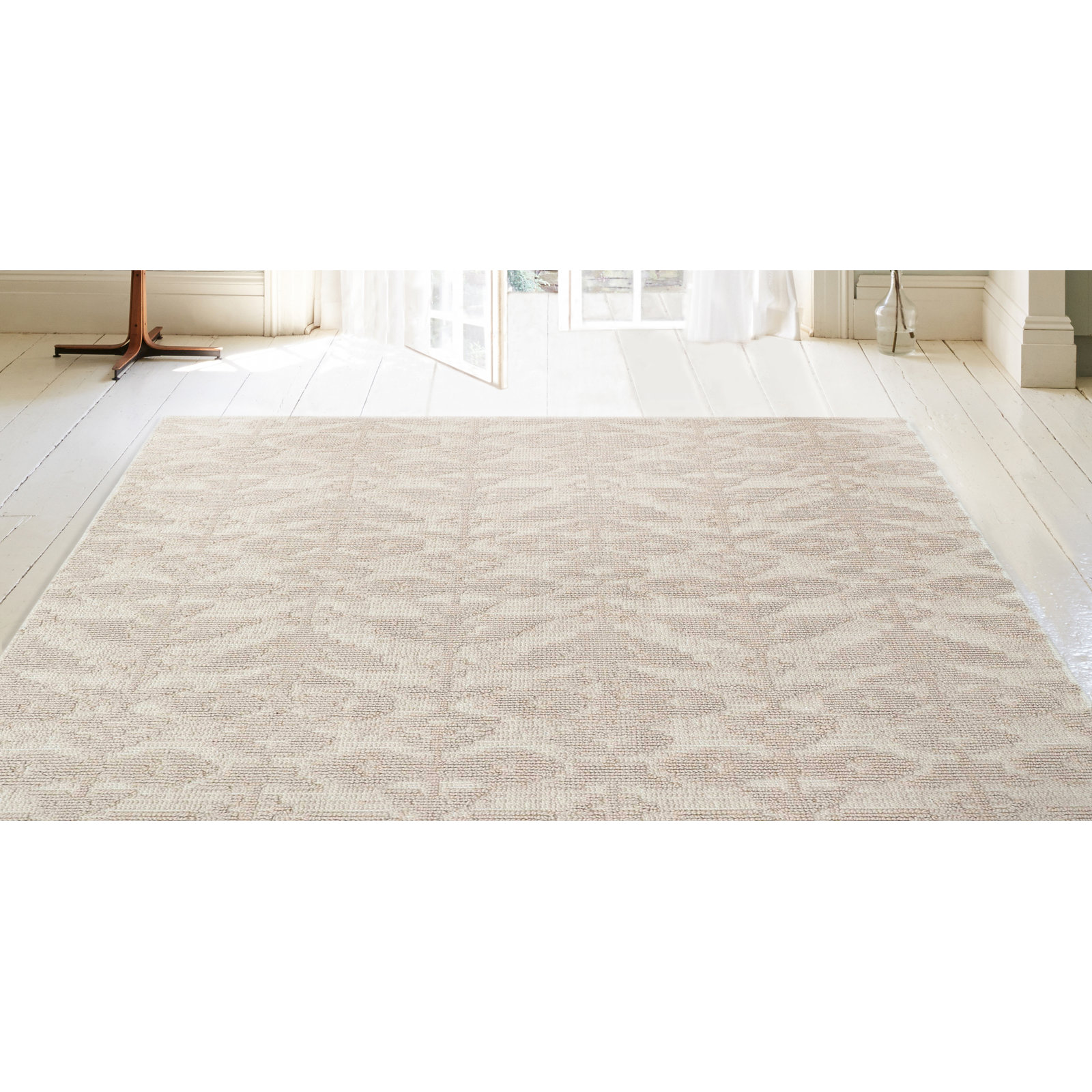 Hand-Tufted Floral Wool Rug, Rectangle 7'9" x 9'9"