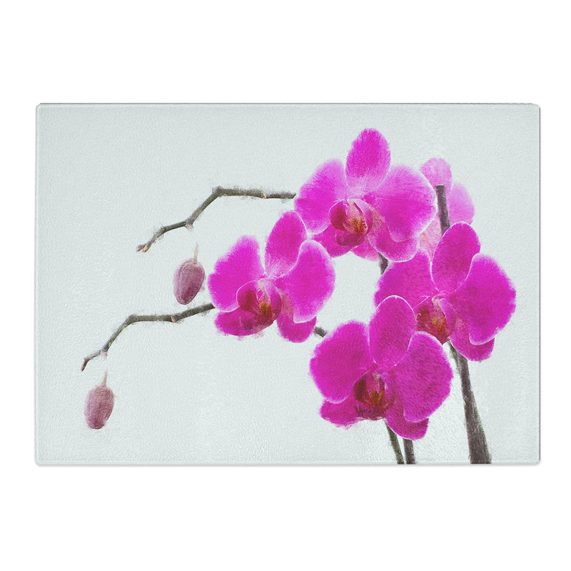 Orchid Flowers Vol.2 Painting Chopping Board, 0.4cm H x 28.5cm W x 39cm L