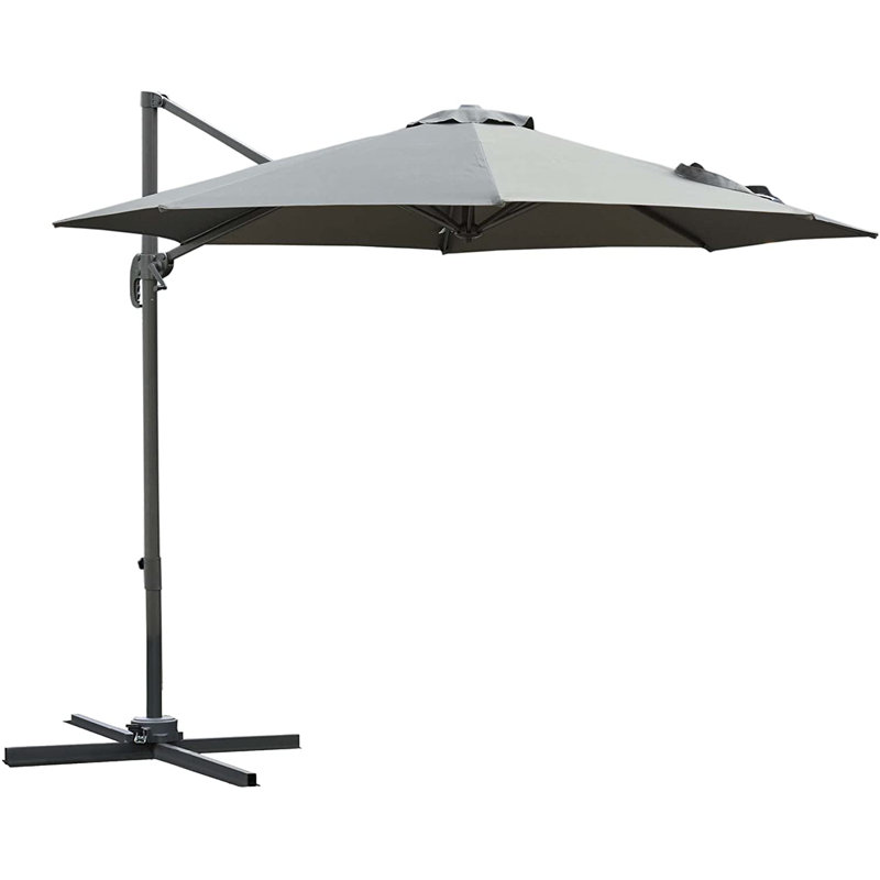 SaintCroix 3(m) Patio Offset Parasol Roma Cantilever Umbrella, Grey