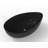 Newport  71" x 44" Freestanding Tub Solid Surface Stone Resin Soaking Bathtub - Black-60502305