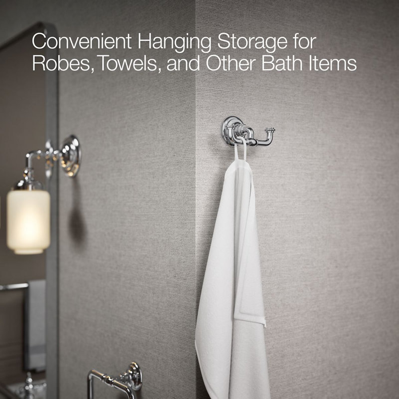 Artifacts® Double Wall Mounted Robe Hook, Polished Chrome