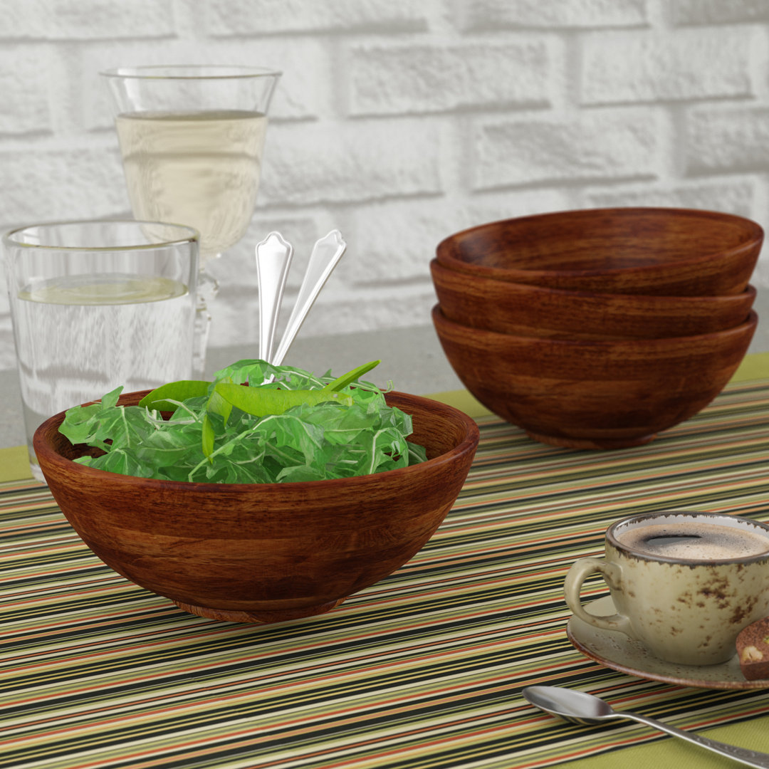 Haleah Salad Bowl (Set of 4) Millwood Pines